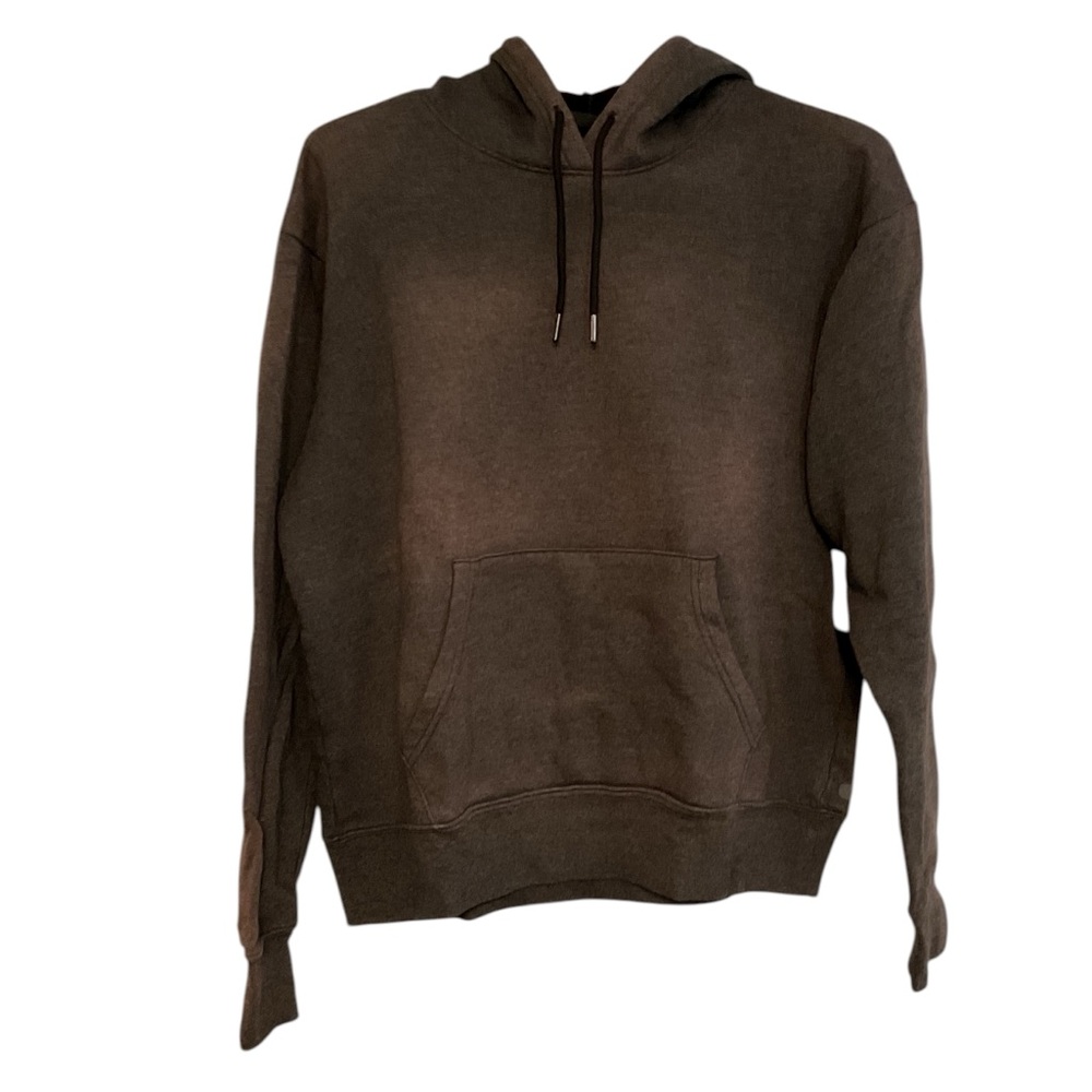 NWT Zella Men's Dark Brown distressed Hoodie size M